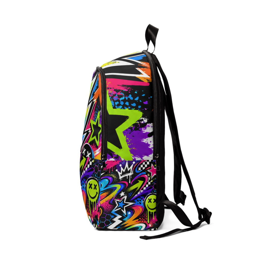Neon Street Art Soccer Backpack — Graffiti Kids & Teens Daypack